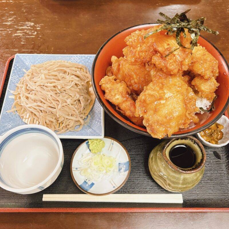 埼玉県大宮『純手打 そば・うどん 奥信州』（おくしんしゅう）そば 蕎麦 蕎麦屋 そば屋 おすすめ soba 日刊水と蕎麦 soba-aqua メニュー「金曜日限定 元祖とり天丼 小そば付き」