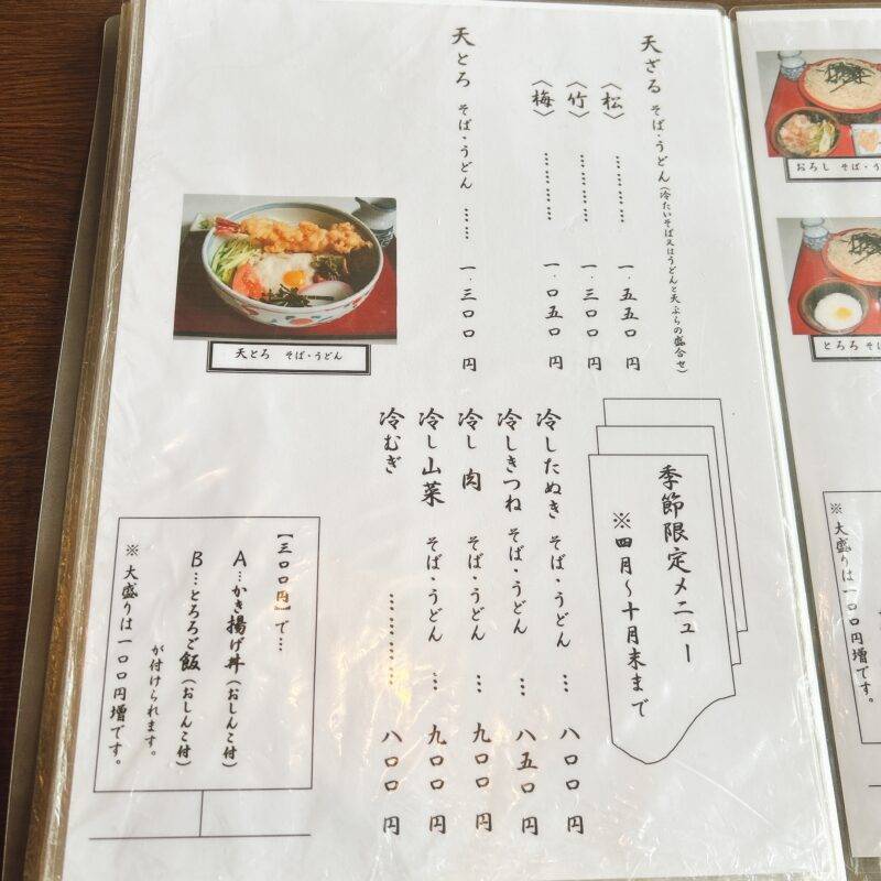 群馬県渋川『手打そば・うどん けむりや』そば 蕎麦 蕎麦屋 そば屋 おすすめ soba 日刊水と蕎麦 soba-aqua メニュー「天とろろそば」