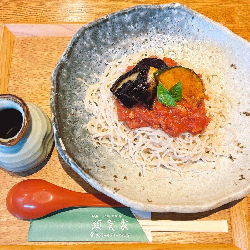 埼玉県蕨『うなぎ生そば 須賀家』そば 蕎麦 蕎麦屋 そば屋 おすすめ soba 日刊水と蕎麦 soba-aqua メニュー「とまとソースの冷たいそば」「うな丼」