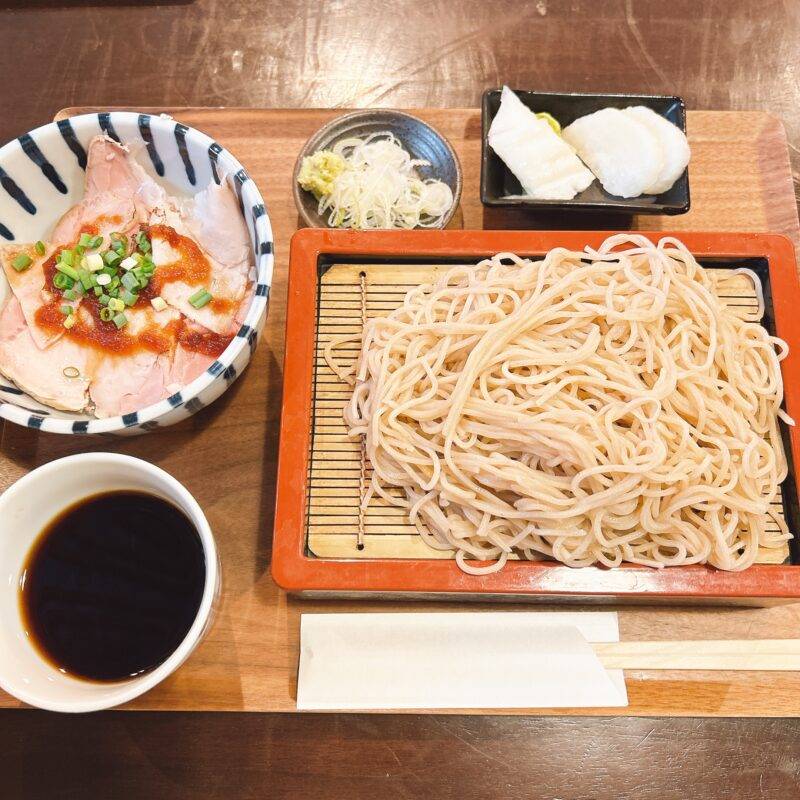 東京都新小岩『そば処 砂場 新小岩』そば 蕎麦 蕎麦屋 そば屋 おすすめ soba 日刊水と蕎麦 soba-aqua メニュー「週替わりランチメニュー ミニローストポーク丼セット」