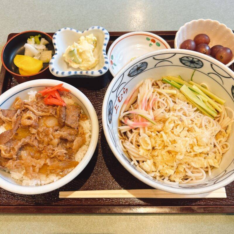 そば 蕎麦 蕎麦屋 そば屋 おすすめ soba 日刊水と蕎麦 soba-aqua メニュー東京都大泉学園『そば処 上むら』「ランチ ミニ牛丼＋冷やしたぬき」