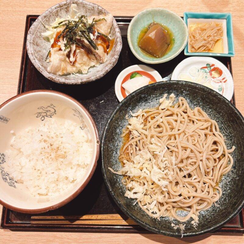 そば 蕎麦 蕎麦屋 そば屋 おすすめ soba 日刊水と蕎麦 soba-aqua メニュー東京都御徒町『手打そば はなみずき』「今週のランチセット たぬきそばとプチ定食」