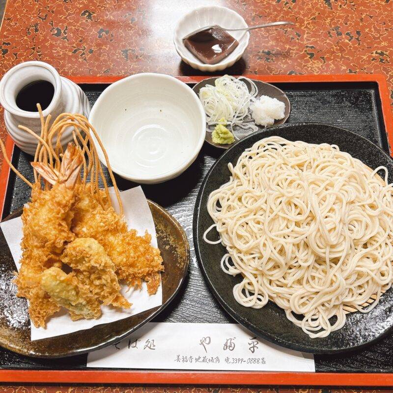 そば 蕎麦 蕎麦屋 そば屋 おすすめ soba 日刊水と蕎麦 soba-aqua メニュー東京都西荻窪『そば処 やぶ平』「天せいろ」