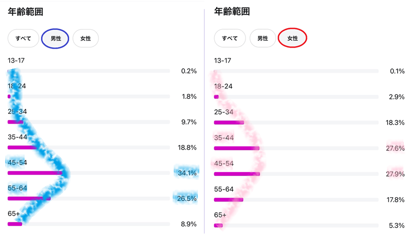 インスタフォロワー構成（年代別）