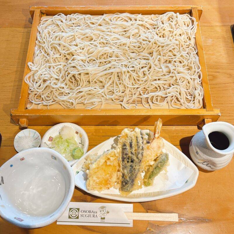 そば 蕎麦 蕎麦屋 そば屋 おすすめ soba 日刊水と蕎麦 soba-aqua メニュー埼玉県川口『お蕎麦や 杉うら』「特盛天ぷらせいろ」