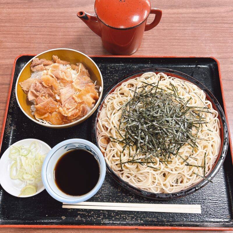 そば 蕎麦 蕎麦屋 そば屋 おすすめ soba 日刊水と蕎麦 soba-aqua メニュー東京都白山『斉藤庵』「ざるセット ミニしょうが焼き丼」