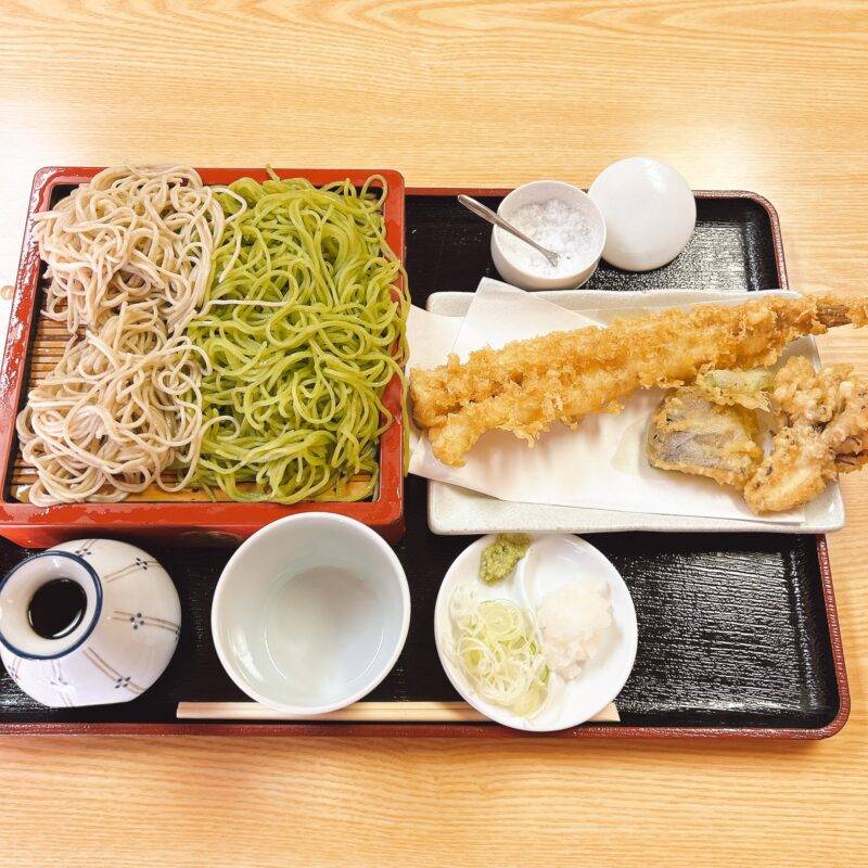 そば 蕎麦 蕎麦屋 そば屋 おすすめ soba 日刊水と蕎麦 soba-aqua メニュー 東京都神保町『神田錦町 更科』「穴子天そば 2色せいろ」