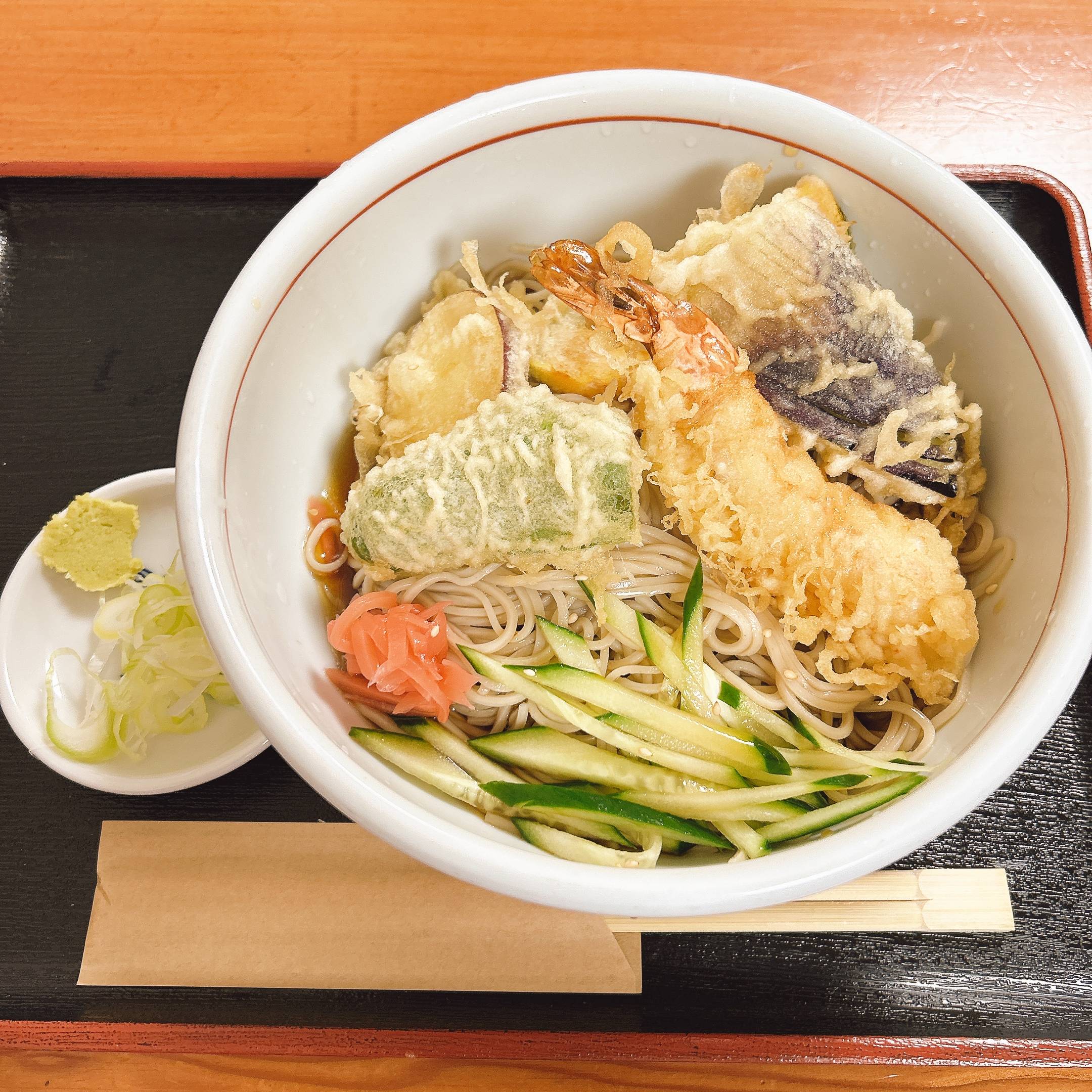 そば 蕎麦 蕎麦屋 そば屋 おすすめ soba 日刊水と蕎麦 soba-aqua メニュー 東京都初台『そば処 初台丸屋』「冷やし 天ぷら」